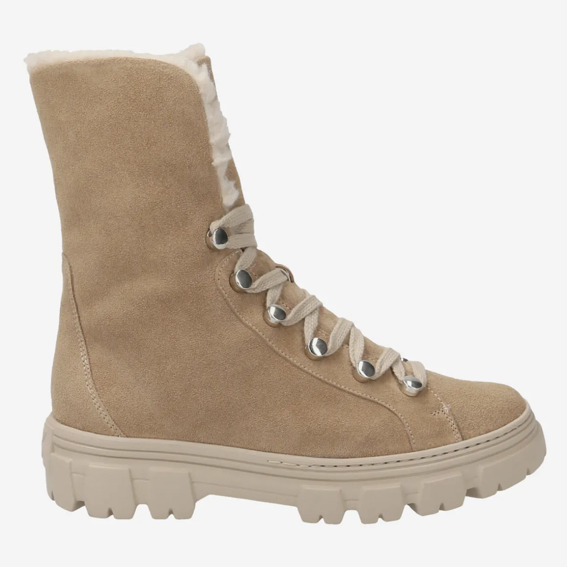 Lace up bootie with merino warm lining