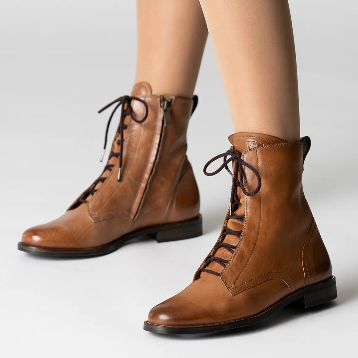 Lace-up ankle boot